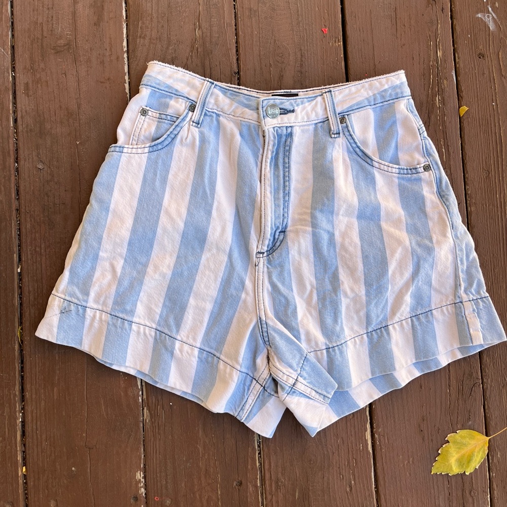 Vintage Lee Blue and White Striped Shorts
